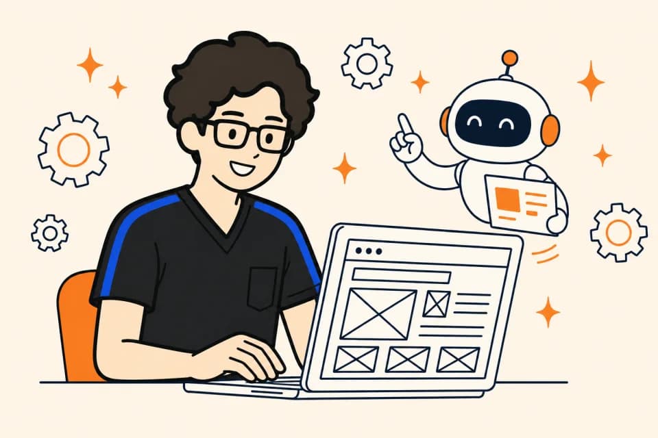 AIと一緒にメンバーサイトを作るハヤピンのイラスト